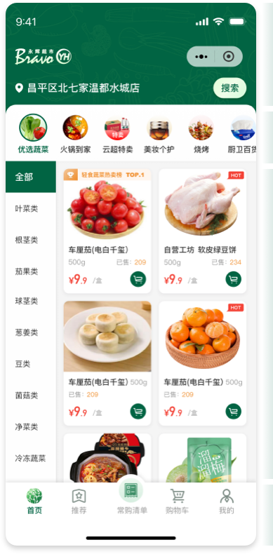 彩食鮮APP方案二模塊功能規(guī)劃說明圖 - 分類首頁